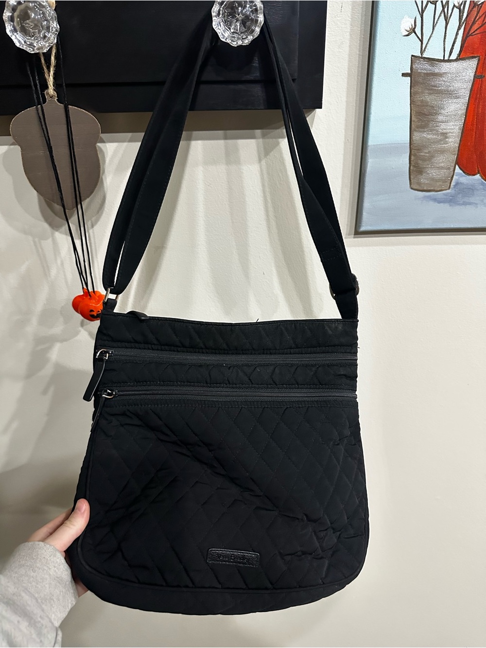 Vera Bradley Quilted Black Crossbody Shoulder Bag